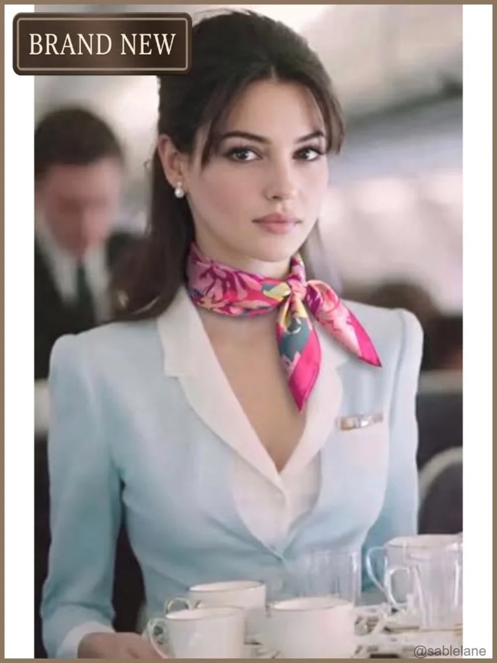 Silk Satin Square Scarf Vintage Fashion Head Bandana Neck Scarf for Women